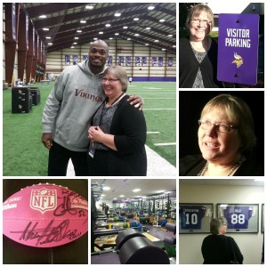 Touring the Vikings practice facility and meeting Adrian Peterson